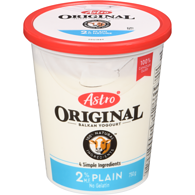 Astro Original Balkan Style Yogurt, Plain 2% 750 g